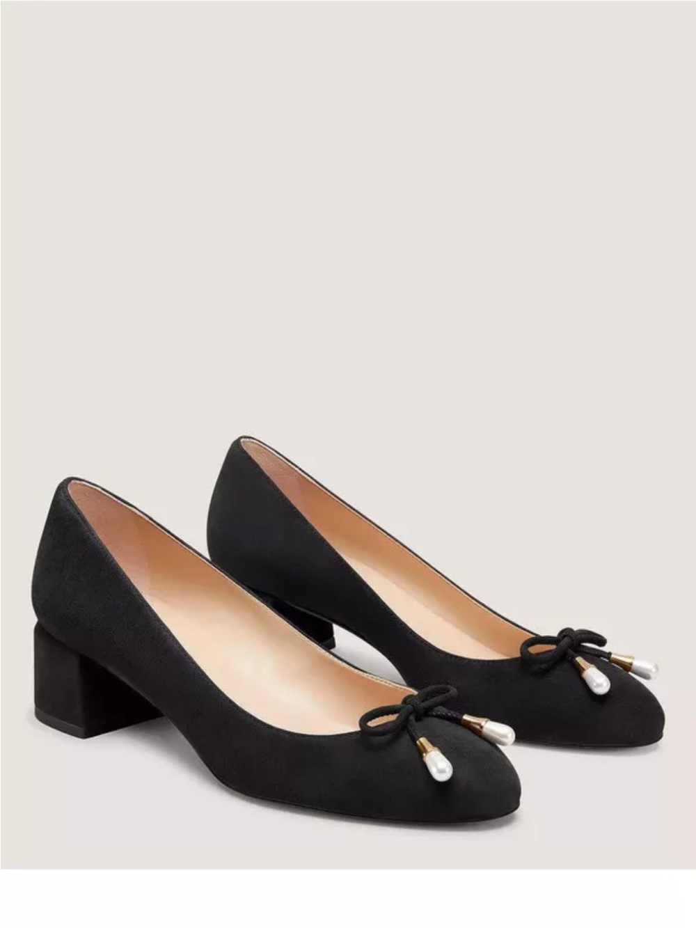 Stuart Weitzman Gabby Pearl 45 pumps in black suede